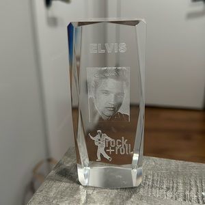 Elvis Crystal - decorative paperweight, ~2”x5”